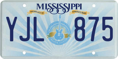 MS license plate YJL875