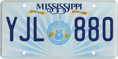MS license plate YJL880