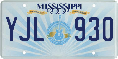 MS license plate YJL930