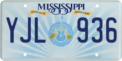 MS license plate YJL936