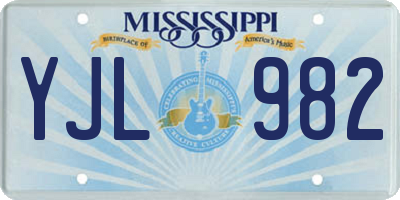 MS license plate YJL982