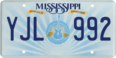 MS license plate YJL992