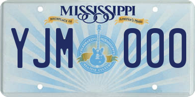 MS license plate YJM000