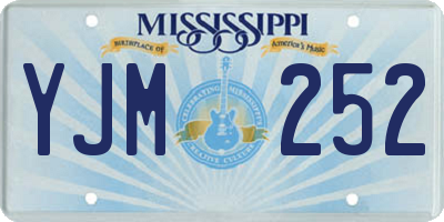 MS license plate YJM252