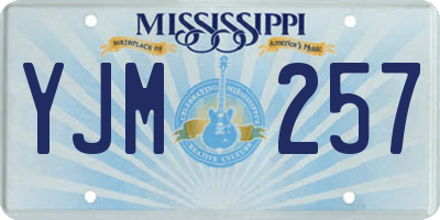 MS license plate YJM257