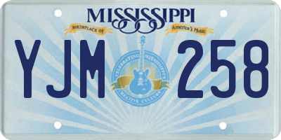 MS license plate YJM258