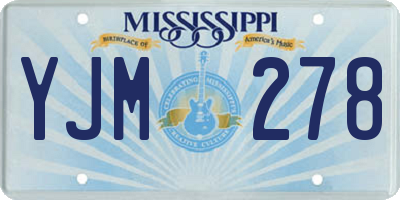 MS license plate YJM278