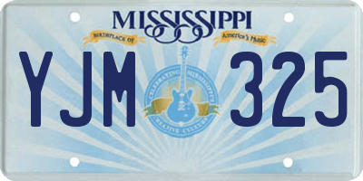 MS license plate YJM325