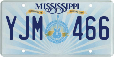MS license plate YJM466