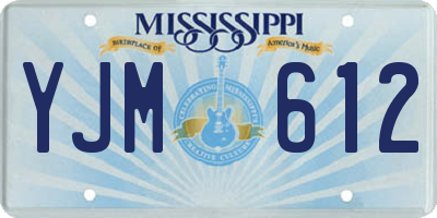 MS license plate YJM612