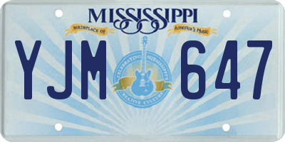MS license plate YJM647
