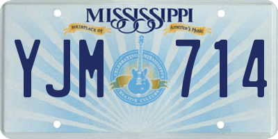 MS license plate YJM714