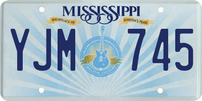 MS license plate YJM745