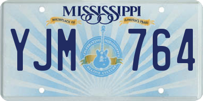 MS license plate YJM764