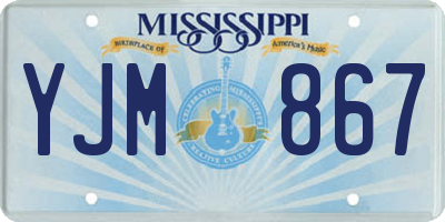 MS license plate YJM867