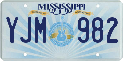 MS license plate YJM982