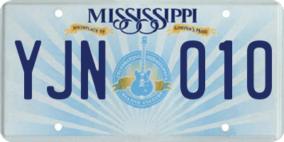 MS license plate YJN010
