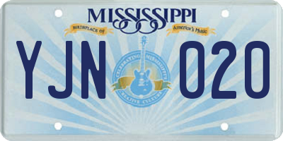 MS license plate YJN020