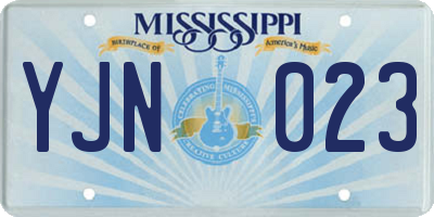 MS license plate YJN023