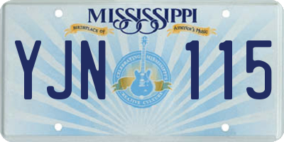 MS license plate YJN115