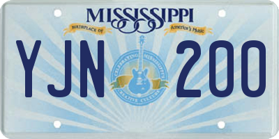 MS license plate YJN200