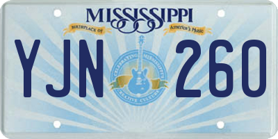 MS license plate YJN260