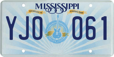 MS license plate YJO061