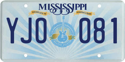 MS license plate YJO081