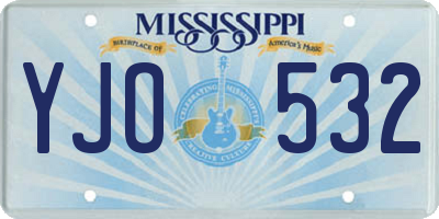 MS license plate YJO532