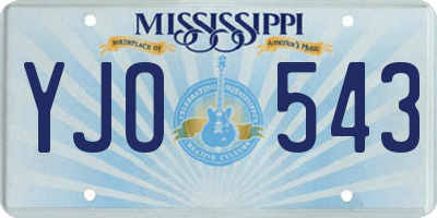 MS license plate YJO543