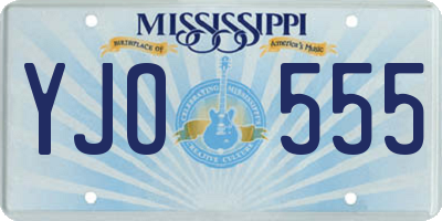 MS license plate YJO555