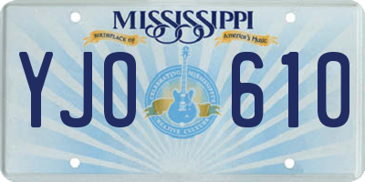 MS license plate YJO610