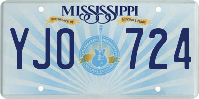 MS license plate YJO724