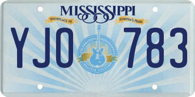 MS license plate YJO783