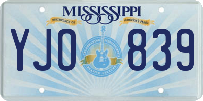 MS license plate YJO839