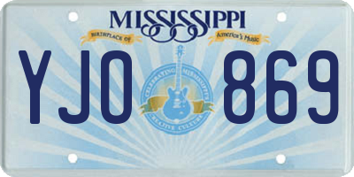 MS license plate YJO869