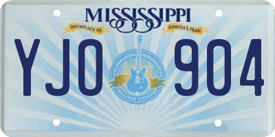 MS license plate YJO904