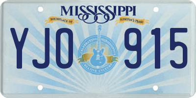 MS license plate YJO915