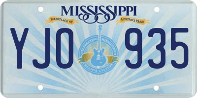 MS license plate YJO935