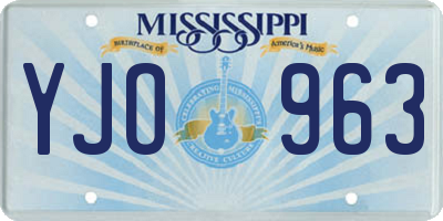 MS license plate YJO963
