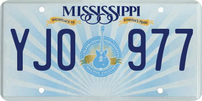 MS license plate YJO977
