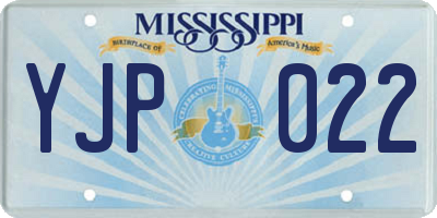 MS license plate YJP022
