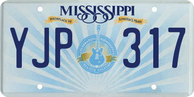 MS license plate YJP317