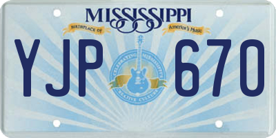 MS license plate YJP670