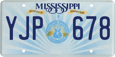 MS license plate YJP678