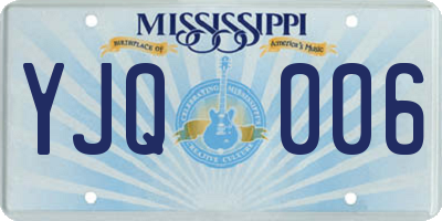 MS license plate YJQ006