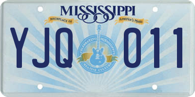 MS license plate YJQ011