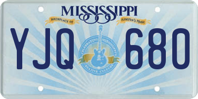 MS license plate YJQ680
