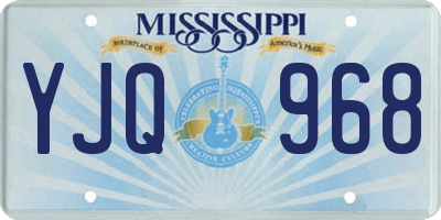 MS license plate YJQ968