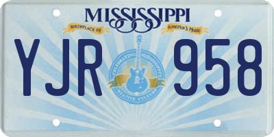 MS license plate YJR958